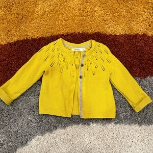 Baby Boden Yellow Cardigan Sweater 9-12m